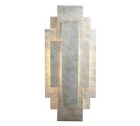 Antique Silver Leaf Panel Wall Light Fitting - Twin G9 LED - Decorative Sconce