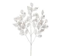 Antique Silver Leaf Spray, 66 cm - Decorative Branch for Christmas Trees & Wreaths