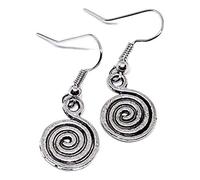 Antique Silver Swirl Spiral Twirl Earrings On Sterling Silver Hooks Bohemian Drop Dangle Jewellery Hippy Boho