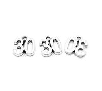 Antique Silver Tone Jewellery Charms Craft Art Making Crafting Beading Supplies AE2L4Z Number Numeral 30 Tag