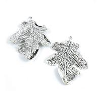 Antique Silver Tone Jewellery Charms Craft Art Making Crafting Beading Supplies I5CG5X Life String Oak Leaf Leaves