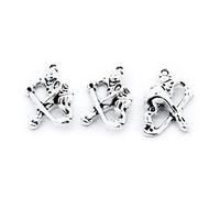 Antique Silver Tone Jewellery Charms Craft Art Making Crafting Beading Supplies S7KD8J Ice Hockey Player