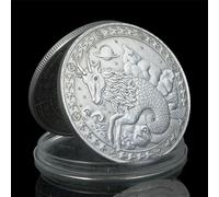 Antique Silver Twelve Constellations Zodiac Coin Challenge Commemorative Coins Home Decor Crafts Art Collection Gift Collection-Capricorn