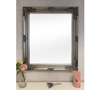 Antique Silver Wood Frame Wall Mirror 73cm x 63cm Downton Interiors Silver One Size