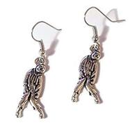 *Antique SilverThe Walking Dead Themed Zombie Earrings On Sterling Silver Hooks Cosplay Kitsch Gothic Horror Halloween