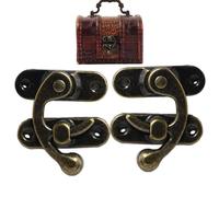 Antique Snap Hook - Trigger Lock with Antique Retro Box 2 Pieces | Vintage Style Left & Right Hook Closure for Jewelry Box, Toolbox or Suitcase