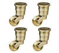 Antique Solid Brass Casters - Set of 4 Round Cup Wheels for Furniture Pianos Sofas and Tables - Castor Wheels for Easy Mobility and Classic Style