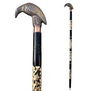 Antique Solid Brass Raven Head Handle Style Walking Stick Wooden Designer Cane With Bottom Rubber Tip Grandpa Gift