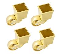 Antique Solid Brass Square Swivel Casters 360°Smooth & Quiet Furniture Wheels for Piano Sofa Vintage StyleHeavyDuty Load Capacity 150kg Set (B)