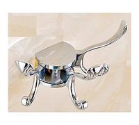 Antique Solid Brass Three Foldable Arms Coat Hook, Three Swivel Towel/Clothes/Hats/Keys Hanger Hooks for Bathroom Toilet Kitchen Living Room, Wall Mount,Silver
