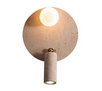 Antique Stadjustable Wall Sconce Yellow Travertine Reading Light Mid Century Wall Mounted Reading Lights for Bedroom Wabi Sabi Milk Glass Lamp for Hallway Bedside Headboard