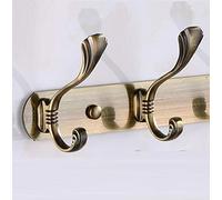 Antique Stainless Steel Double Hook Wall-Mounted Coat Rack - Industrial 4/5/6/7/8 Hooks, Durable Vintage Metal Hanger for Entryway, Silver, Bronze, Gold Finish