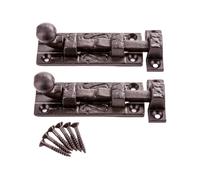 Antique Style 75mm Slide Bolt Locks for Doors Black Cast Iron Windows Slide Latch Lock Sliding Door Lock Heavy Duty Sliding Latch Lock with Screws for Bathroom Toilet Shed Door Pack of 2.