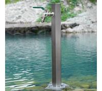 Antique Style Angular Fontaines with Stainless Steel Columns Outdoor Water Feature Superior Storage Design Large Size Silver B Perfect for Gardens and Patios
