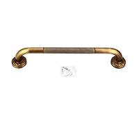 Antique Style Brass Carved Shower Tub Safety Grab Bar, Wall Mounted Bathroom Handle for Bathtub and Shower Room, Ergonomic Non Rust Handrail with Included Mounting
