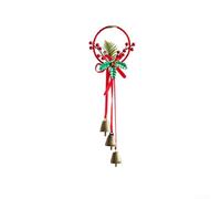 Antique Style Christmas Bell Hanging Ornaments with Star Bow and Jingle Bells, Suitable for Trees, Doors, and Cars