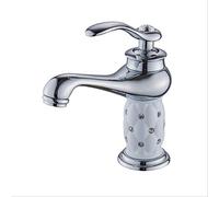 Antique Style Chrome Single Handle Bathroom Sink Faucet, Diamond Water Flow Tap for Hot & Cold Water, Elegant Basin Mixer for Vintage Decor