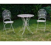 Antique style garden furniture set - table & 2 chairs - iron