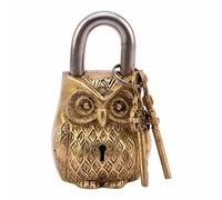 ANTIQUE Style OWL Type Padlock - Lock with Key - Brass Made (5050)