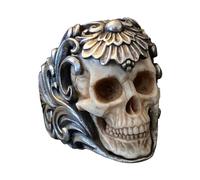 Antique Style Skull Ring, Devil Ring with Delicate Skull Engraving, Elaborately Carved Rings as a Festival Gift for Meetings, Home, Work, Travel, Dating and Shopping
