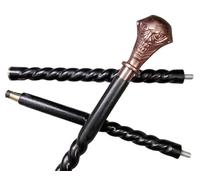 Antique Style Victorian Spiral Wooden Walking Stick Cane with Joker Head Handle - Vintage Gift Edition