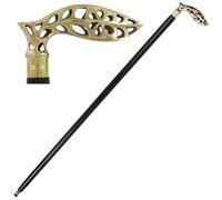 Antique Style Victorian Wooden Walking Stick with Solid Brass Handle - Classic Gentleman’s Cane, Handmade Hardwood Shaft, Elegant Gift for Men & Women