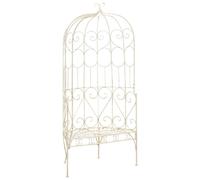 Antique Style White Metal Garden Bench 2-Seater Birdcage Arbour Outdoor Seat