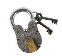 Antique Style Wine Cellar Padlock With 2 Skeleton Keys