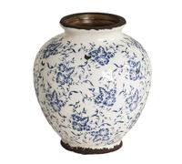 Antique Styles Distresseds Ceramics Floor Vases With Florals Spacious Interior NonSlip Base Home Accent Decoration Blue White Chinese Inspireds Decorative Urn