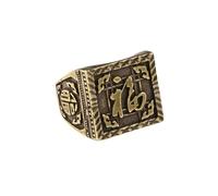 Antique Styles Prosperity Brass Rings Manual Engraving Aged Metal Jewelry For Vintage Fashion Enthusiasts Men's Gift Handmade Brass Men's