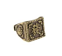 Antique Styles Prosperity Brass Rings Manual Engraving Aged Metal Jewelry For Vintage Fashion Enthusiasts Men's Gift Handmade Brass Men's