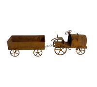 Antique Styles Tractor Shaped Flower Pots, Weather Resistant Rusted Tractor Garden Planter Container, Suitable for Flowers and Small Plant Balcony Porch Outdoor Spaces Rusty Tractors Shaped Pots