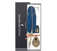 Antique Styles Writing Instrument Set Steel Tip Comfortable Handle Simple to Operate Ideal for Letters Signatures Event Natural Plume Writing Tool