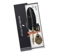 Antique Styles Writing Instrument Set Steel Tip Comfortable Handle Simple to Operate Ideal for Letters Signatures Event Natural Plume Writing Tool