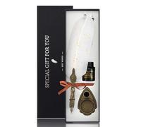 Antique Styles Writing Instrument Set Steel Tip Comfortable Handle Simple to Operate Ideal for Letters Signatures Event Natural Plume Writing Tool