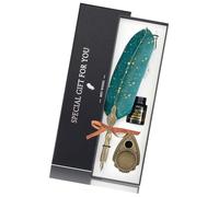 Antique Styles Writing Instrument Set Steel Tip Comfortable Handle Simple to Operate Ideal for Letters Signatures Event Natural Plume Writing Tool