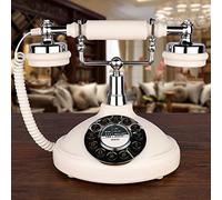 Antique Telephone, Retro Landline House Home Phone Handset, Corded Machine Golden Fashion 60s Classic Dial Desk with Dialler