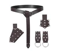 Antique Theme Event PU Belt Bag Set with Rivets Studded North Design for Adult Historical Reenactment and Daily Use LARP Cosplay Accessories