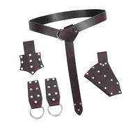 Antique Theme Event PU Belt Bag Set with Rivets Studded North Design for Adult Historical Reenactment and Daily Use Historical Belt