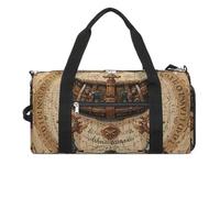 Antique Treasure Map Gym Bag for Men Women, Waterproof Gym Tote Bags, Large Duffel Bag for Travel Workout
