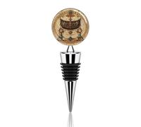 Antique Treasure Map Wine Bottle Stopper, Leak-Proof Zinc Alloy Beverage Stopper, Reusable Beverage Saver with Airtight Seal, Decorative Gift for Men/Dad, Fits Champagne & Standard Bottles