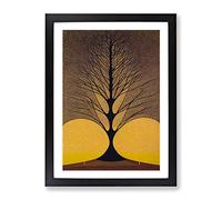 Antique Tree Art No.1 Framed Print | A2 Black Framed Wall Art | Ready to Hang | Modern Floral Picture | Living Room Bedroom Lounge Office