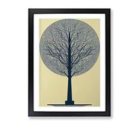 Antique Tree No.3 Framed Print | A4 Black Framed Wall Art | Ready to Hang | Modern Floral Picture | Living Room Bedroom Lounge Office