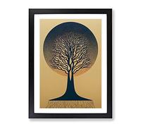 Antique Tree No.5 Framed Print | A4 Black Framed Wall Art | Ready to Hang | Modern Floral Picture | Living Room Bedroom Lounge Office