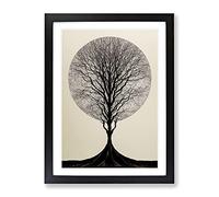 Antique Tree No.7 Framed Print | A4 Black Framed Wall Art | Ready to Hang | Modern Floral Picture | Living Room Bedroom Lounge Office