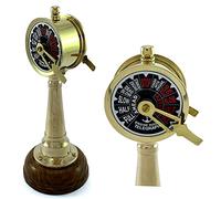 Antique Vibes Brass Telegraph on Wooden Base, Titanic Ship Speed Controller Mini Vintage Replica Model, Collectible Decor Gift for Collectors, Boat