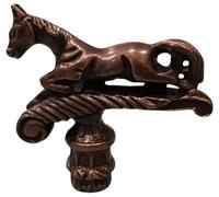 Antique Victorian Horse-Head Handle for Walking Stick/Cane - Antique Copper-Finish Brass Cast Horse Head Top - Classic Gentleman’s Derby Style Wooden Shaft Walking Cane Gift