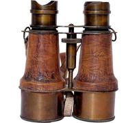 Antique Victorian Marine Brass Leather Binocular Sailor Instrument J.Scott London with Neck Strap Handheld Marine Binoculars Home & Office Decor