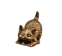 Antique Vintage Brass Cats Sculpture Miniature Desk Decoration Detailed Kitten Figurine Homes Accent Gift Decorative Brass Cats Statue For Desk