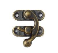 Antique Vintage Latch 2PCS Mini Iron Solid Bronze Antique Right Latch Hook Hasp Horn Lock Wooden Jewelry Box Latch Hook Clasp Decoration